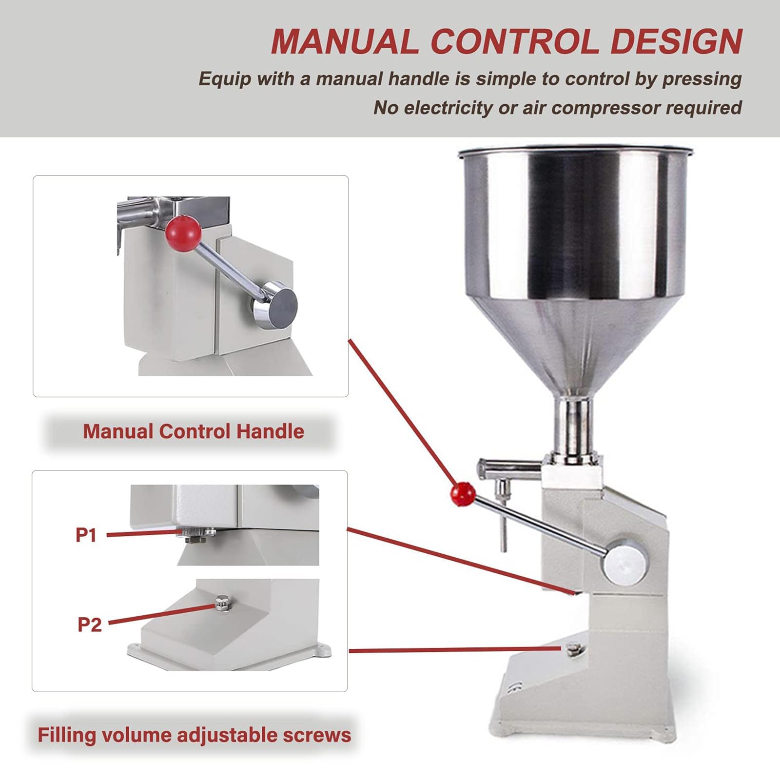 Amazon.co.jp: 液体充填機、ペースト充填機5〜50ml小型手動食品液体