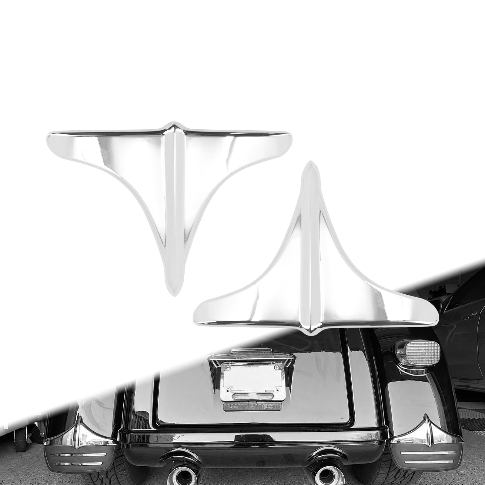 Motorcycle Rear Fender Accents Front Lip Edge Trim Fit For Harley Tri Glide Ultra Classics FLHTCUTG 2009-2024 (Chrome)