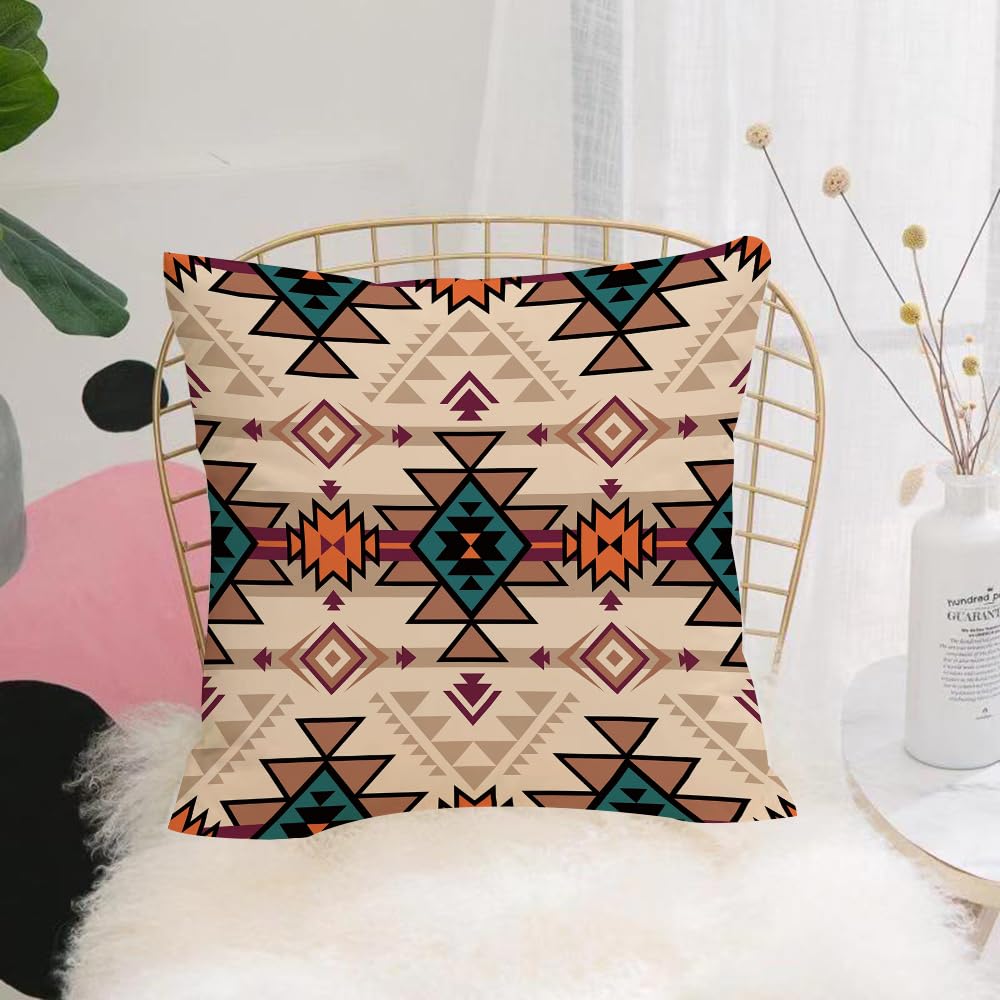HYOSXW Cushion Cover,Throw Pillow Case Home Decorative for Living Room Bedroom Sofa Chair 16X16 Inch,Motif Vectoriel Sans Couture Tribal Navajo D,Pillowcase 40X40cm