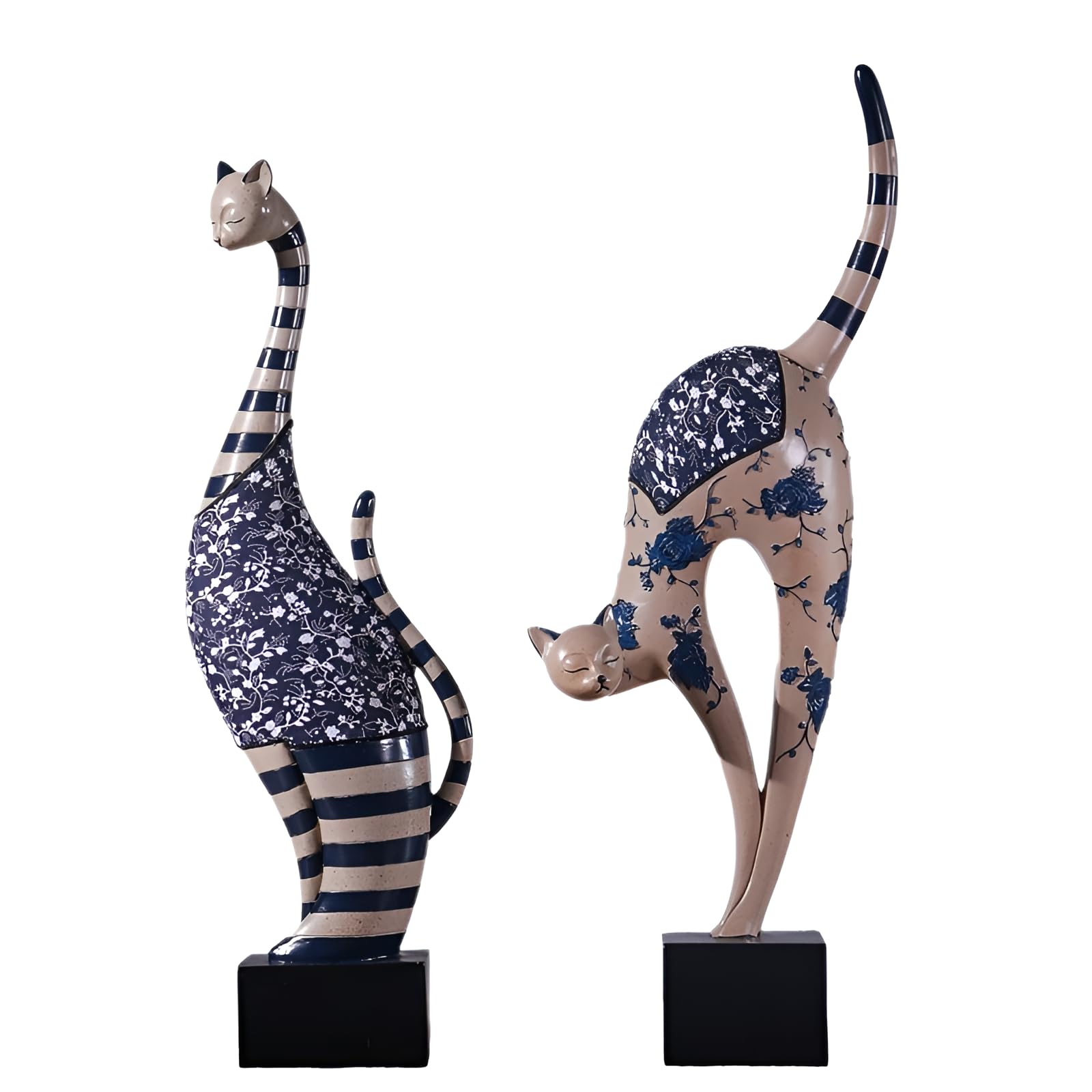 Coppia Statue Gatto Decorative