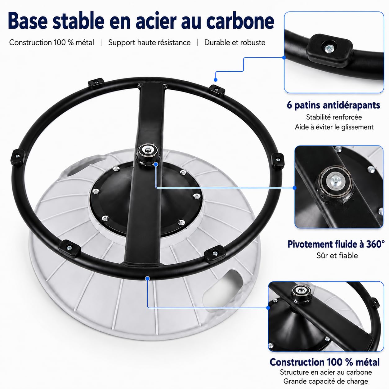 TopHomer Chaise d'équilibre rotative pour enfants – Siège pivotant 360° autisme TDAH, soulagement mal des transports, poignées sécurité base stable