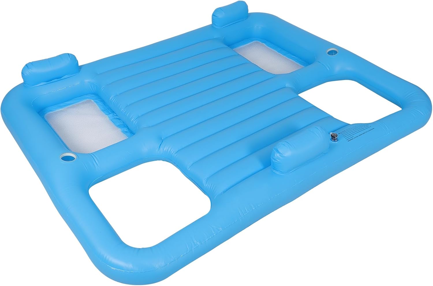 Inflatable Pool Floats Adult, Tanning Pool Lounger with Headrest and Cup Holder, Tanning Bed Floating Mat Raft for Backyard Swimming Pool Party