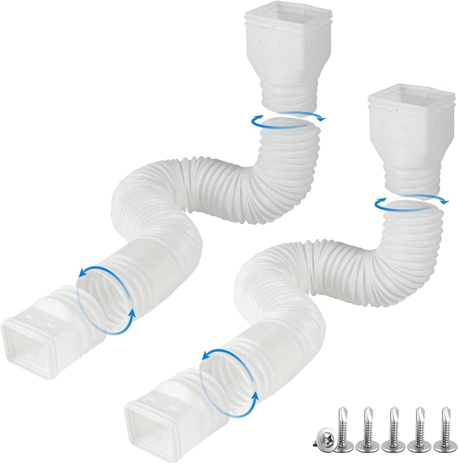 Amazon.co.jp: UPCOT 2PCS ホワイト 雨どいエクステンダー 蛇腹 ホース