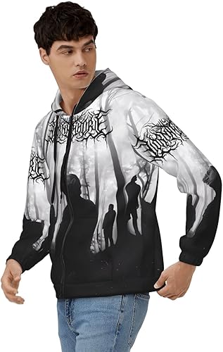 Vista 5 de YESKIT Lorna Music And Shore - Sudadera con capucha para hombre, casual, con cremallera completa, suave, gráfica, deportiva, con capucha