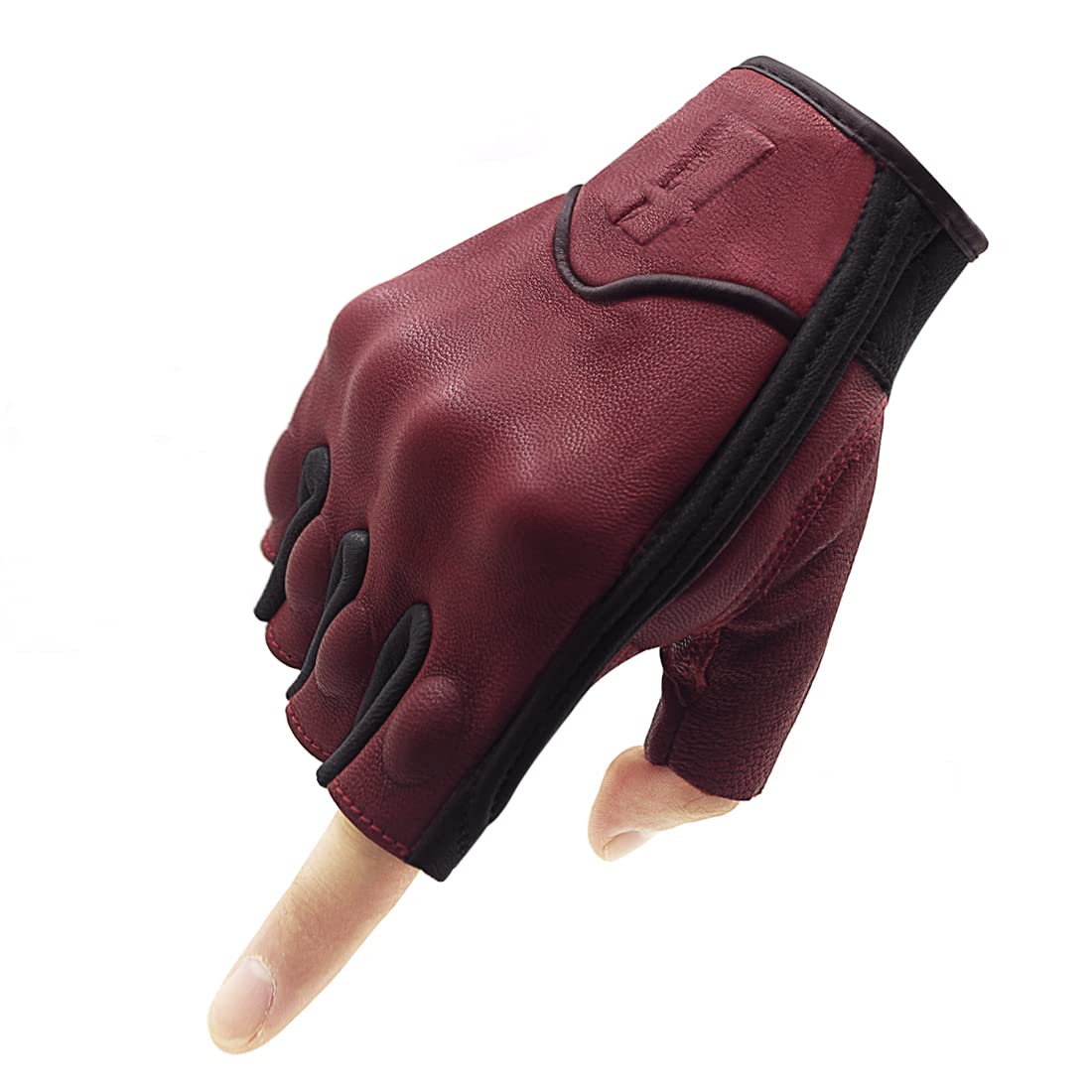 Harssidanzar Guanti da moto touchscreen da uomo in pelle di capra GM037EU