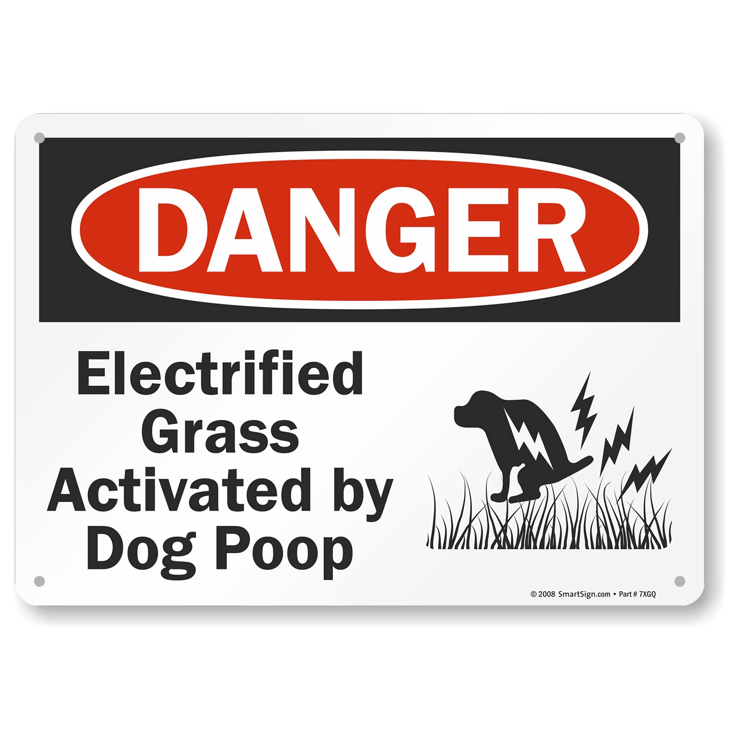 SmartSign "Keep Off Grass" LawnBoss® Funny Dog Poop Sign 10" X 12