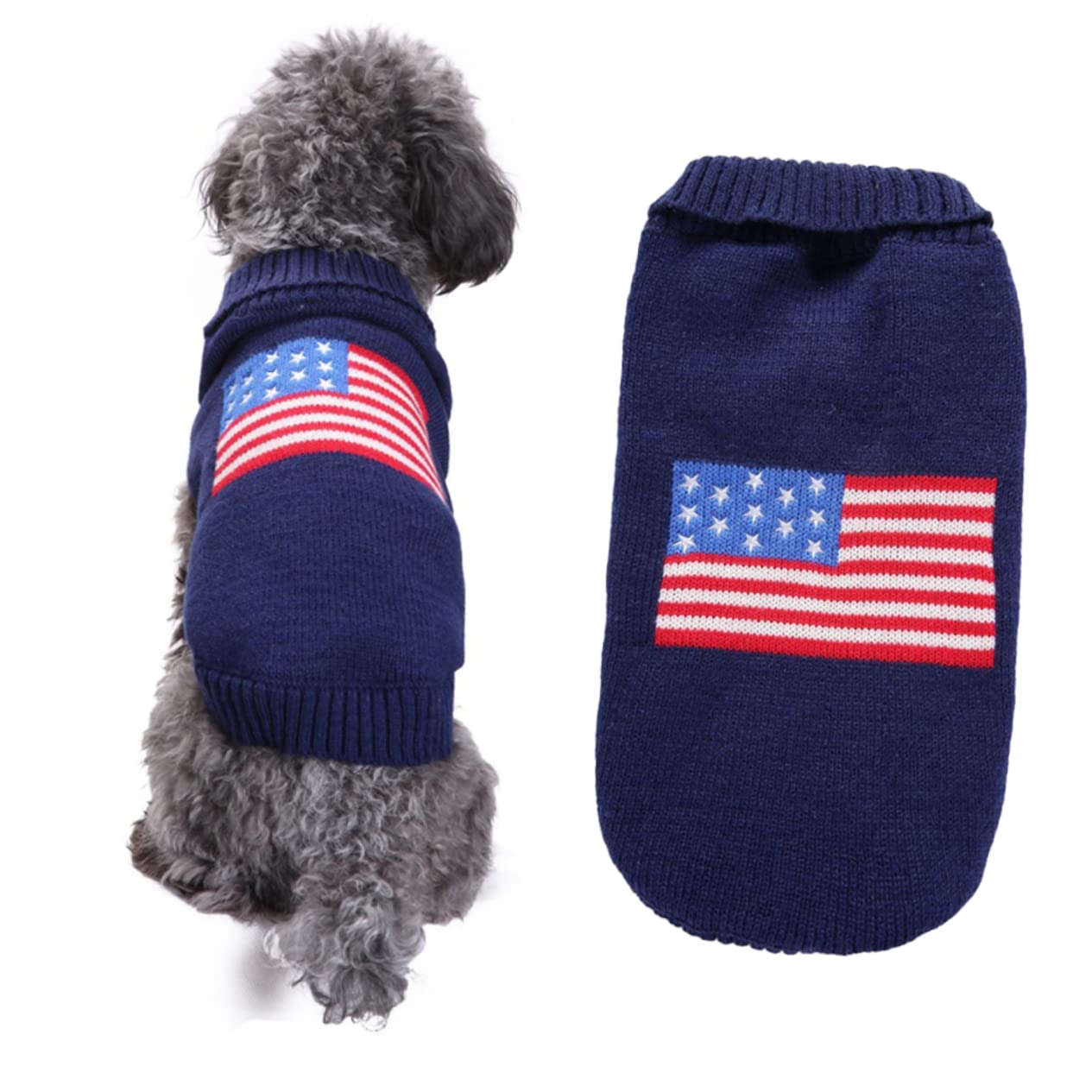 minkissy Lot de 3 Tricots pour Animal de Compagnie - Pull d'hiver pour Animal de Compagnie - Pull de Noël en Tricot pour Chien - Vêtements Amusants pour Chien - Sweat à Capuche pour Animaux de