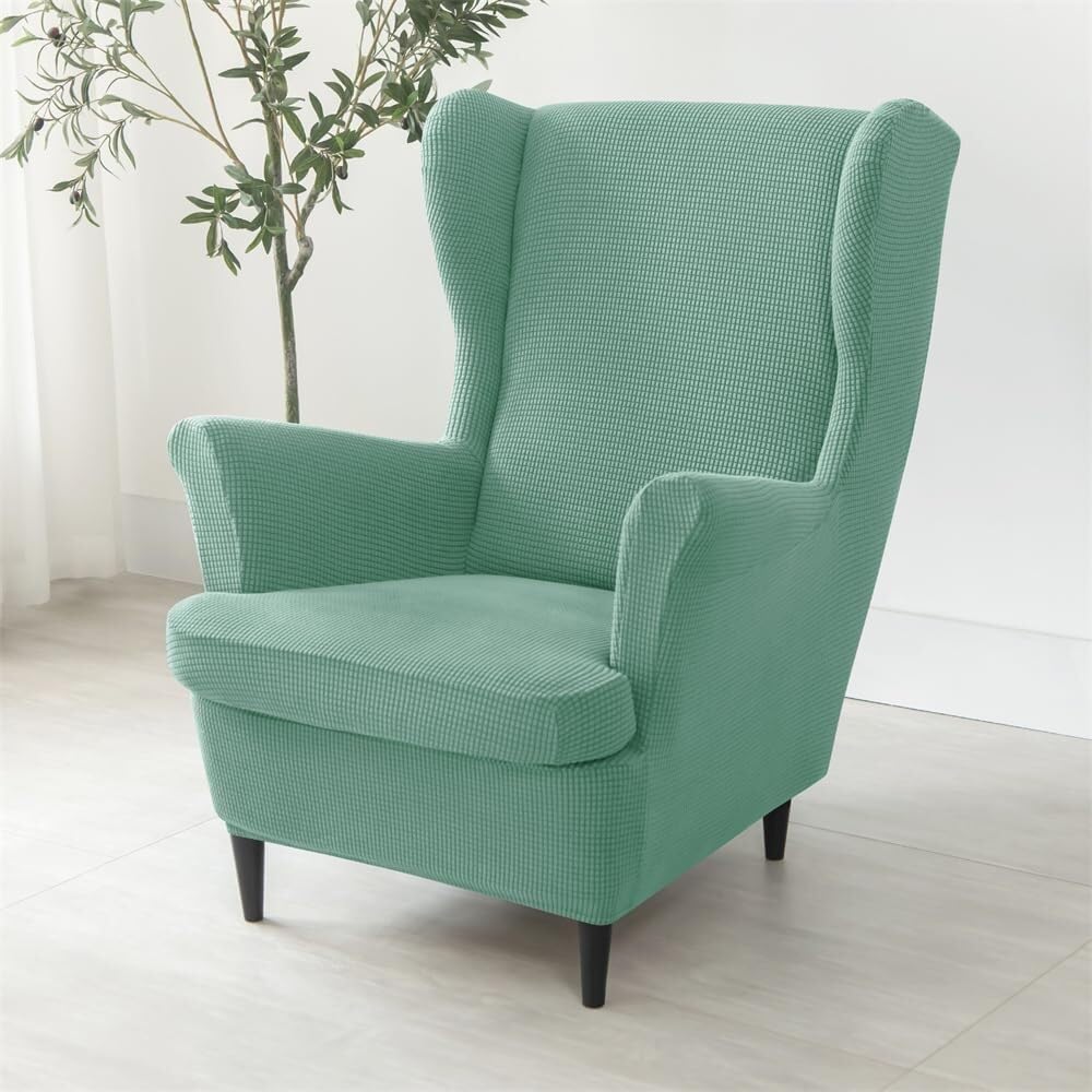 Jacquard Stretch Wingback Chair Covers 2 Piece Wing Chair Armchairs Covers