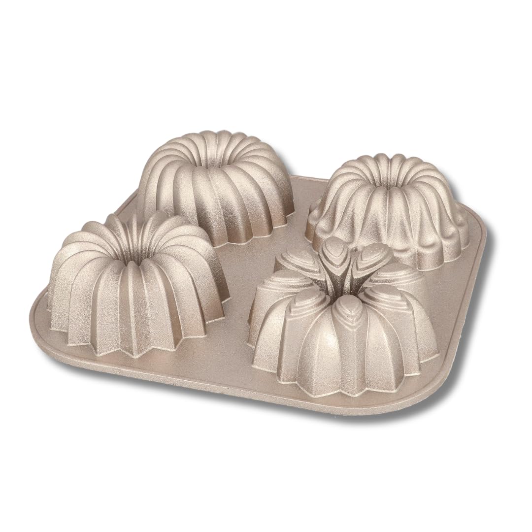 Birkmann Contoura Belissima 887282 Cake Tin Set of 4 Die-Cast Aluminium 24 x 24 cm with Non-Stick Coating and Recipe