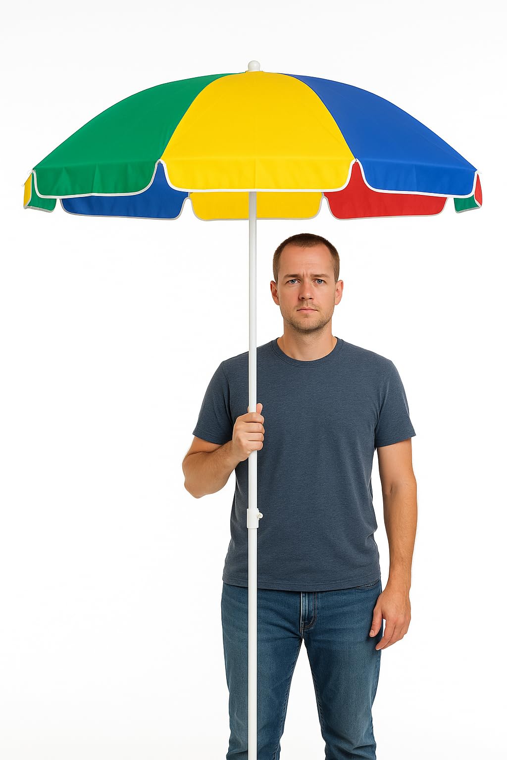RAINPOPSON 7Ft portable garden umbrella for events Garden umbrella outdoor big size rust resistant pole windproof AB_16 (Multicolor)-image-26