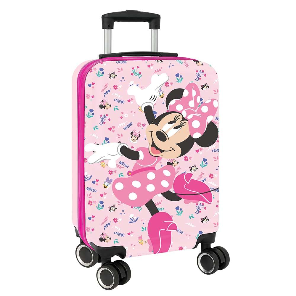 Safta | Maleta de Cabina 20″ Disney Minnie Mouse Naive, Carcasa Rígida ABS+PC, 4 Ruedas Dobles 360º, Asa Telescópica 2 Posiciones 100 cm, Medidas 34,5x20x55 cm