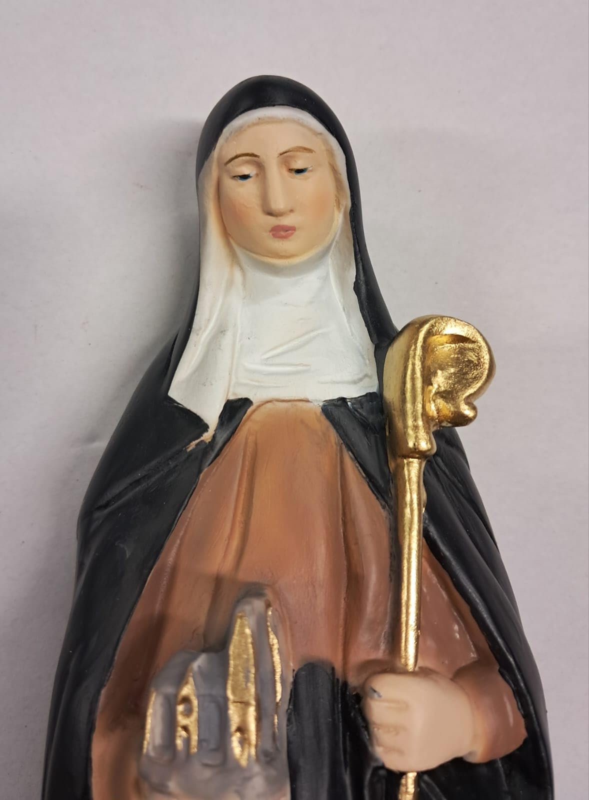 Generico ArteSacraCaravaggio Statua di Santa Brigida cm 30 (11,81 inches) in marmo resina piena decorata a mano di produzione artigianale italiana