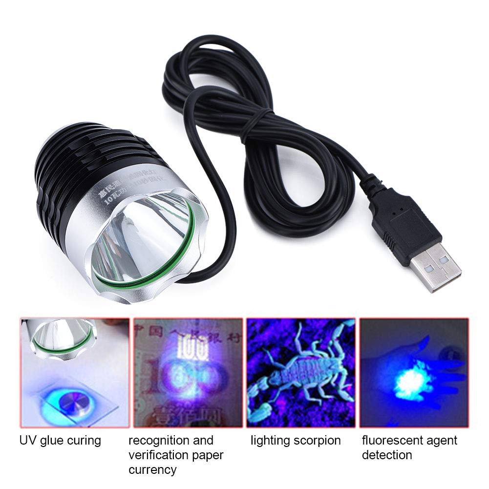 Fockety Perles de lampe ABS 10W Lampe ultraviolette USB 5V, lampe à polymériser en résine UV, et solide pour la réparation de téléphone portable Durcissement à l'huile verte