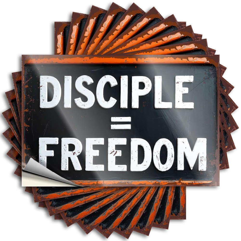 Sticker Summer Funny Desk Decor Helmet Disciple = Freedom - No Residue Decals for Narrow(8X12CM)