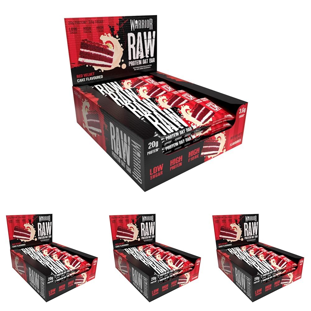 Warrior RAW Protein Bars 12 x 75g – 20g High Protein Bar, Low Sugar High Fibre Oat Protein Flapjack – Protein Snacks, Meal Replacement Bars (Chocolate Brownie) — view 34