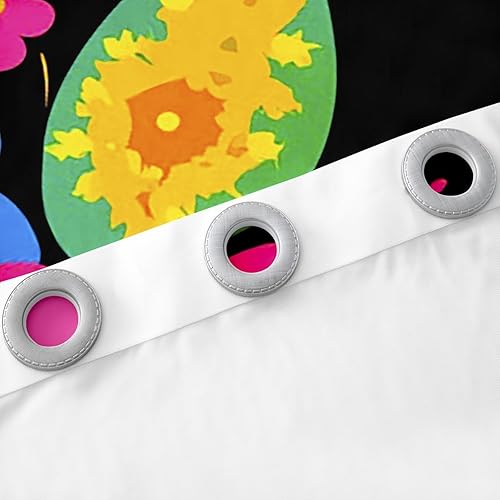 Miniatura 55 de Erosebridal Cortinas retro de los años 60 y 70 de 84 x 63 pulgadas, cortinas opacas rústicas de flores psicodélicas para hombre y mujer, diseño