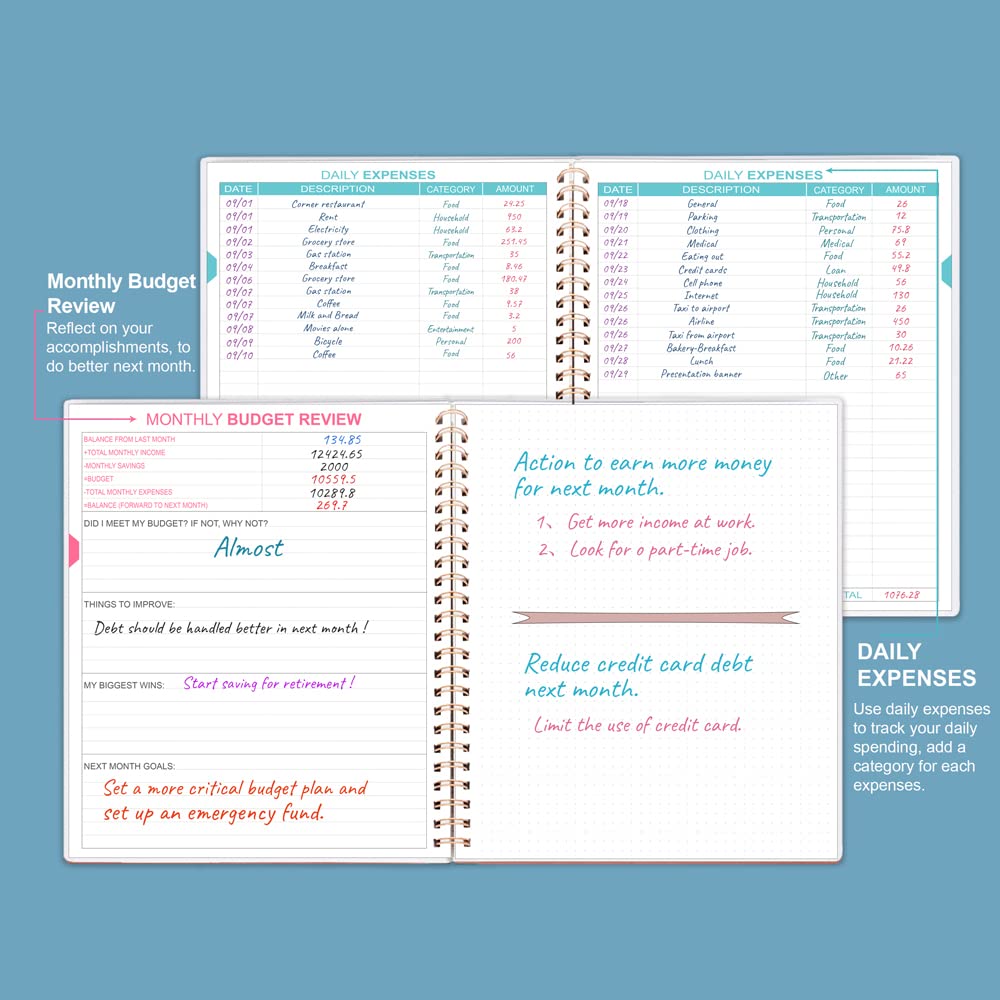 Budget Planner, Monthly Bill Organizer with Pockets. Expense Tracker Notebook - Image 3