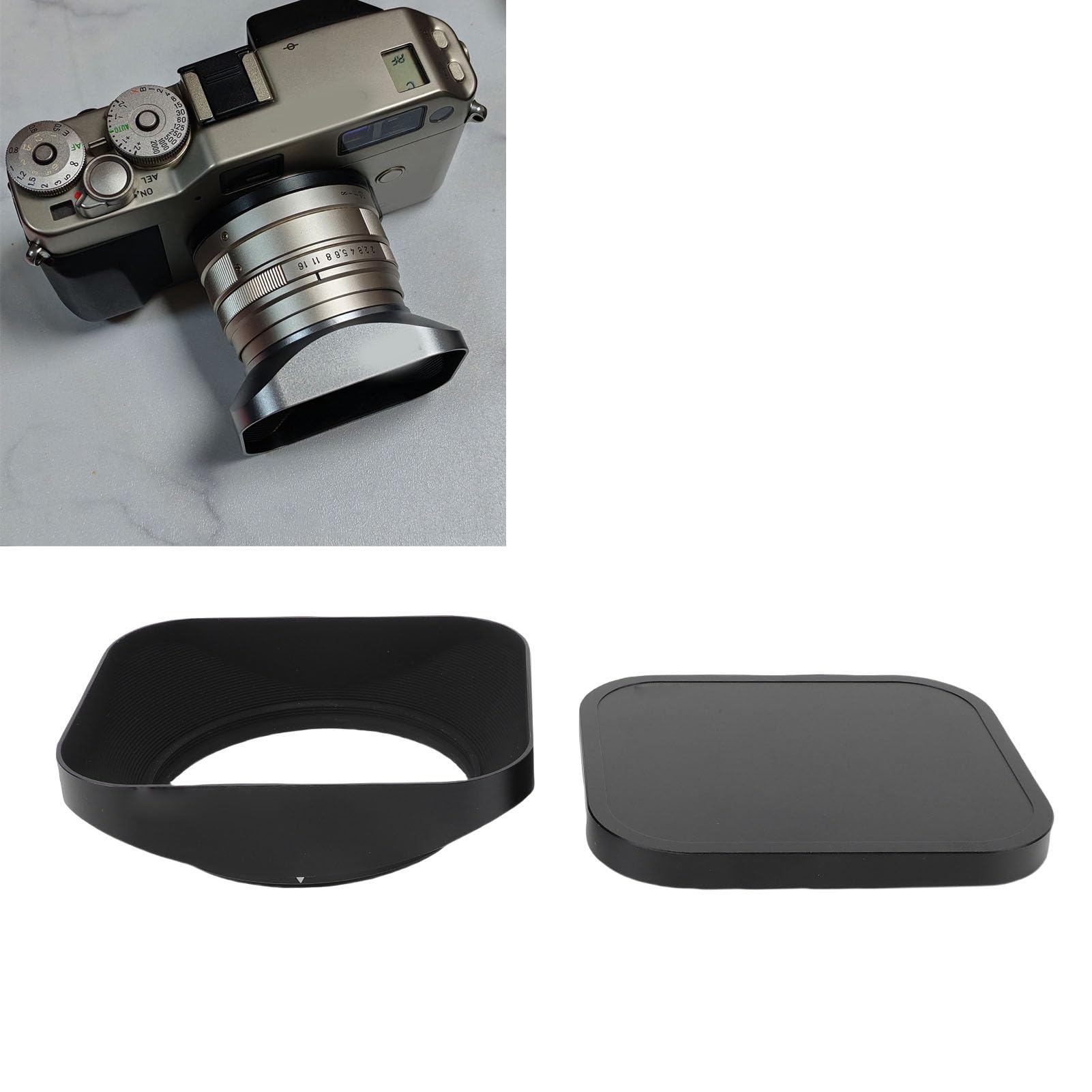 GOWENIC Paraluce da 67 Mm Avvitabile |Paralume Quadrato in Lega di Alluminio con Tappo Frontale per Fotocamera