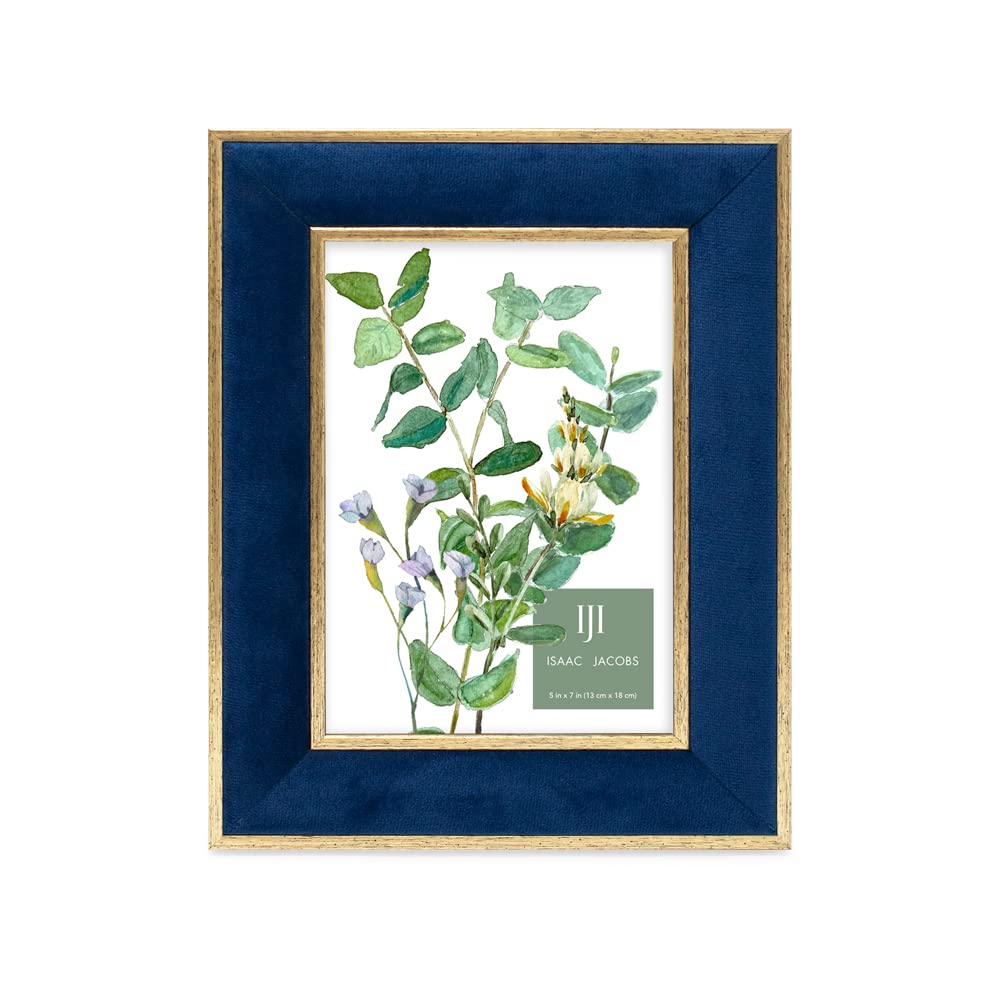 Amazon.com - Isaac Jacobs 5x7 Navy Velvet Picture Frame with