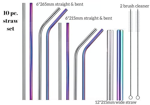 Miniatura 3 de Pajitas reutilizables de acero inoxidable y puntas de paja 100% de silicona