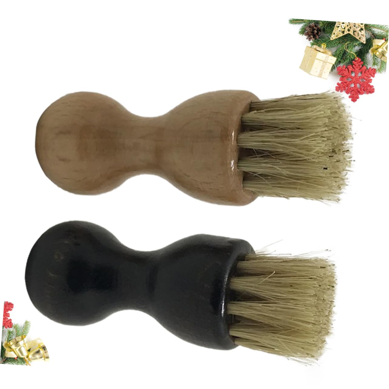 Uonlytech 2 Piezas Cepillo de Limpieza para Zapatos de Madera de Haya Multifuncional Portátil Diseño Creativo para Limpieza y Pulido y Oscuro