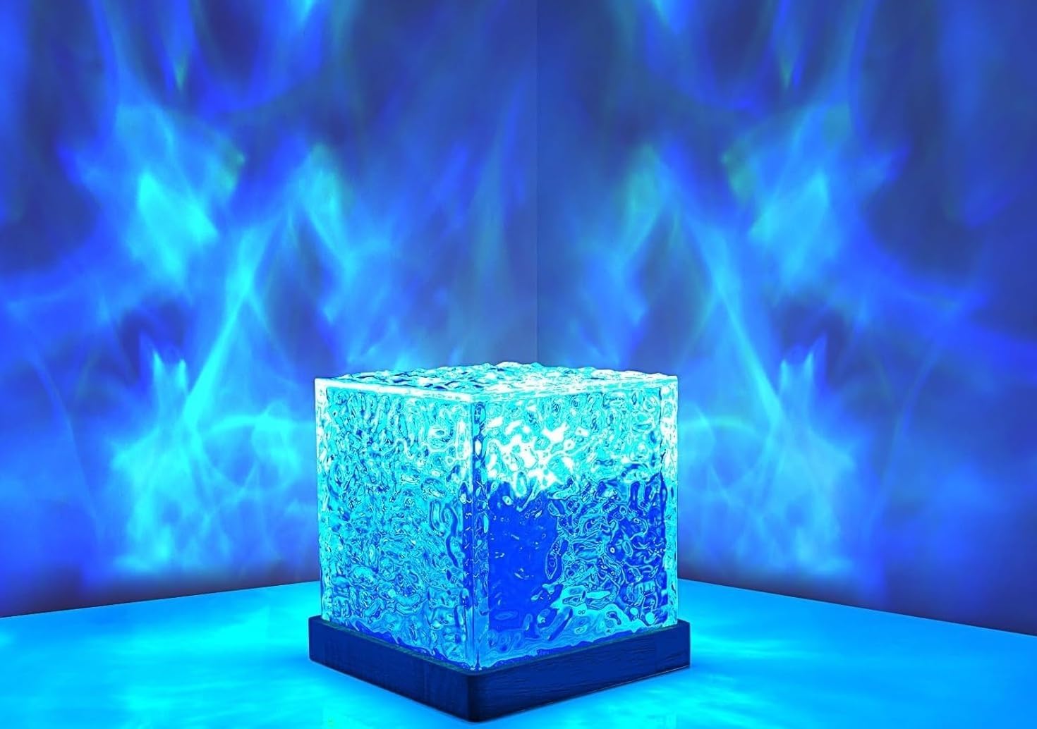 NKL® 3D Dynamic Ocean Wave Projector Lamp Romantic LED Night Light Bedroom Light Décor with Remote Best for Gifting_D82