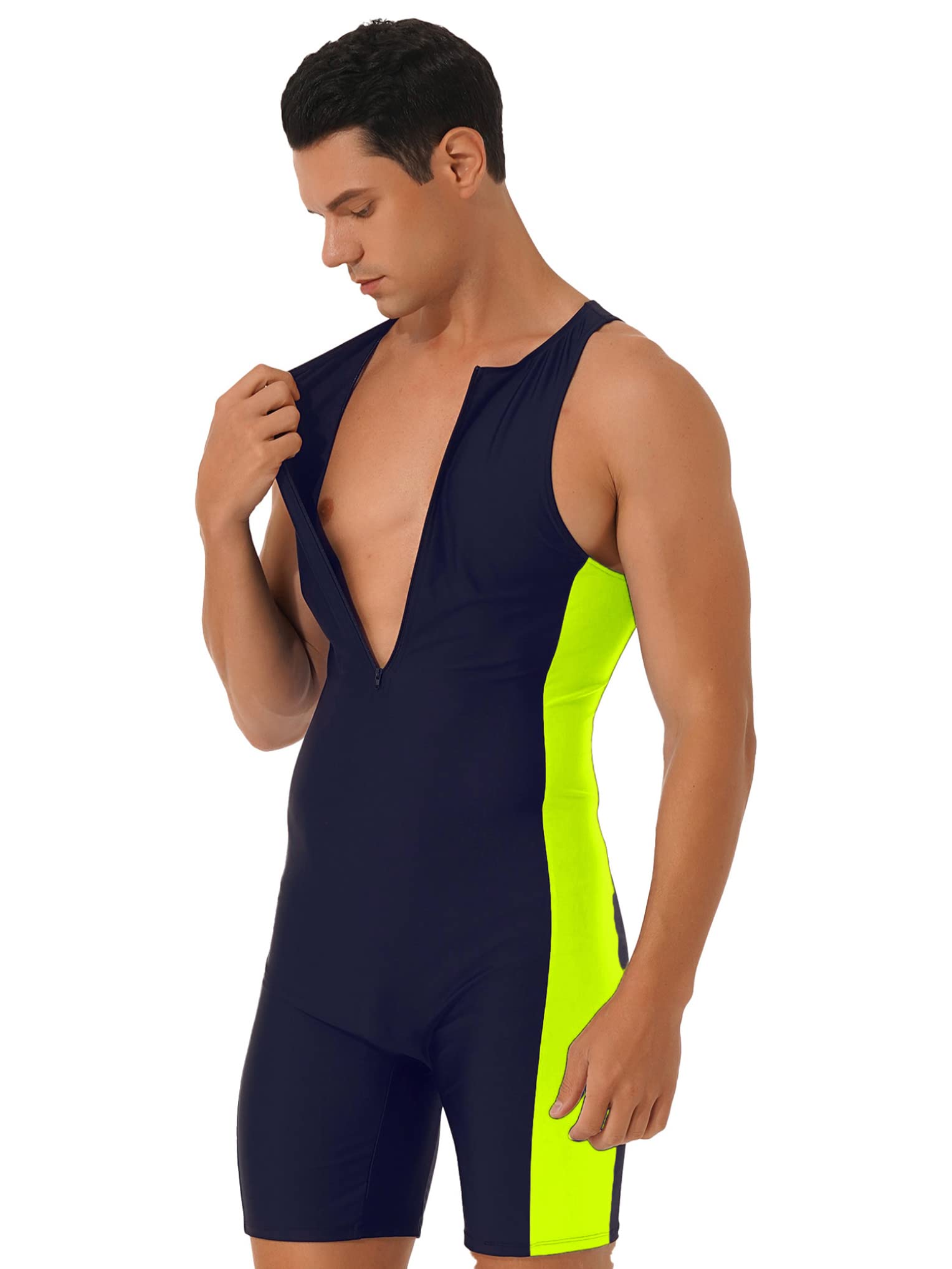 Nimiya Sun Protection Boyleg Swimsuit For Men Sleeveless Rash