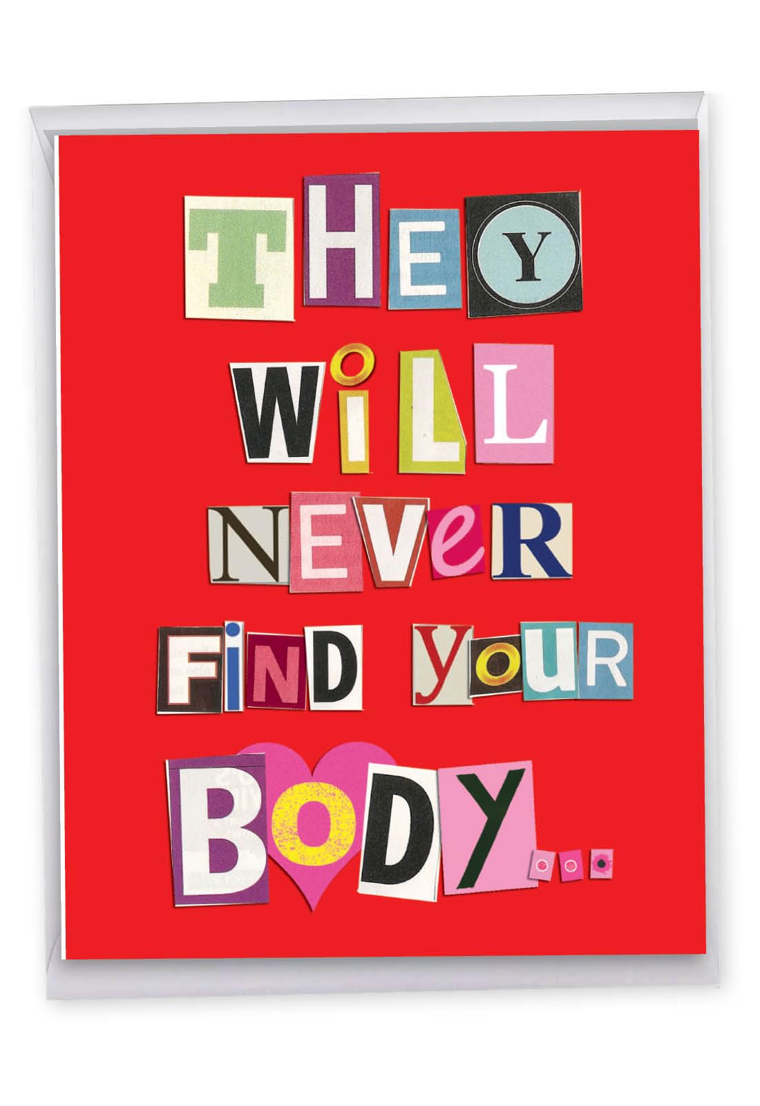 NobleWorks - Big Funny Anniversary Card for Him or Her (8.5 x 11 Inch) - Romantic, Sexy Loving Appreciation - Never Find Your Body - J5456