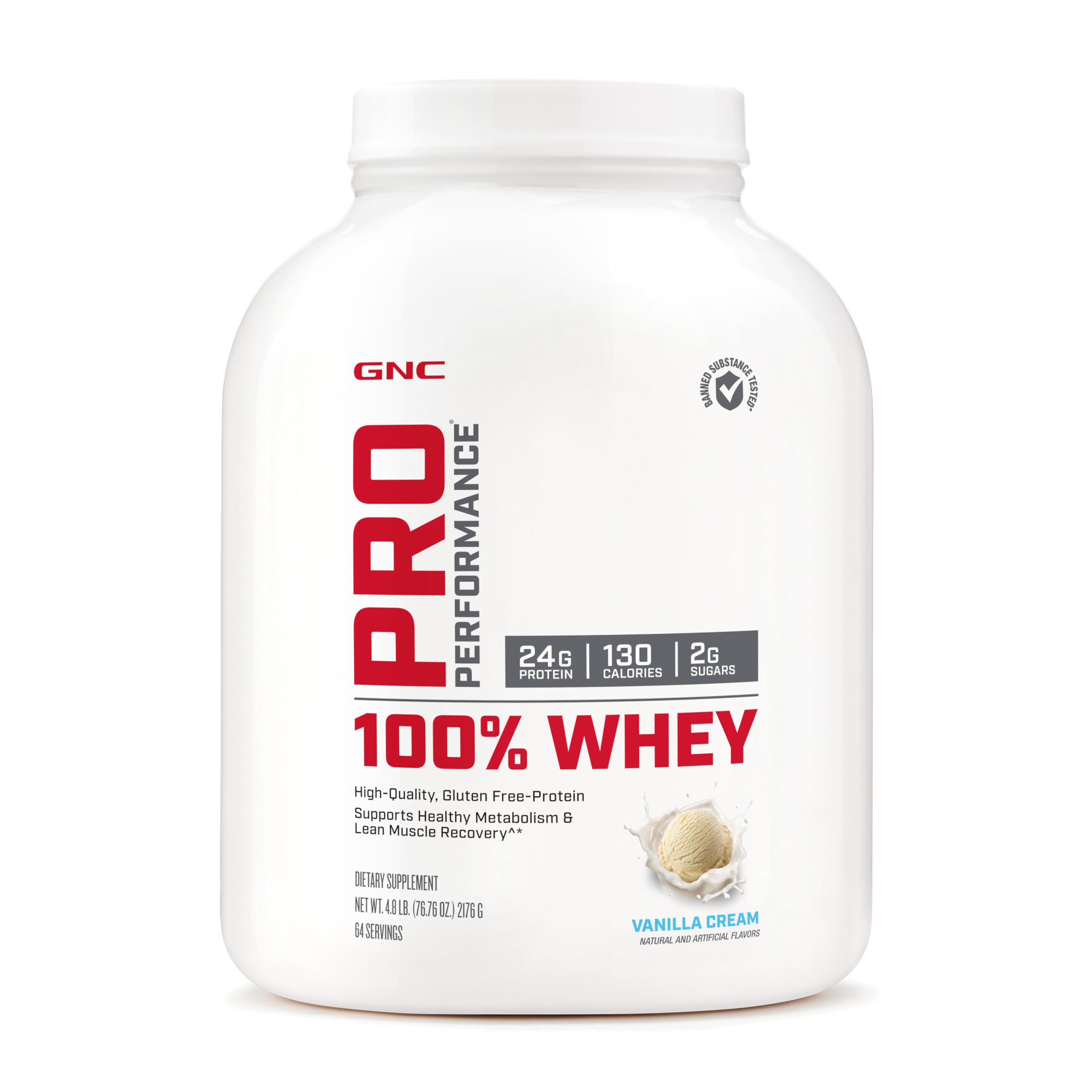 GNC Pro Performance 100 Whey Vanilla Cream 2.2kg.