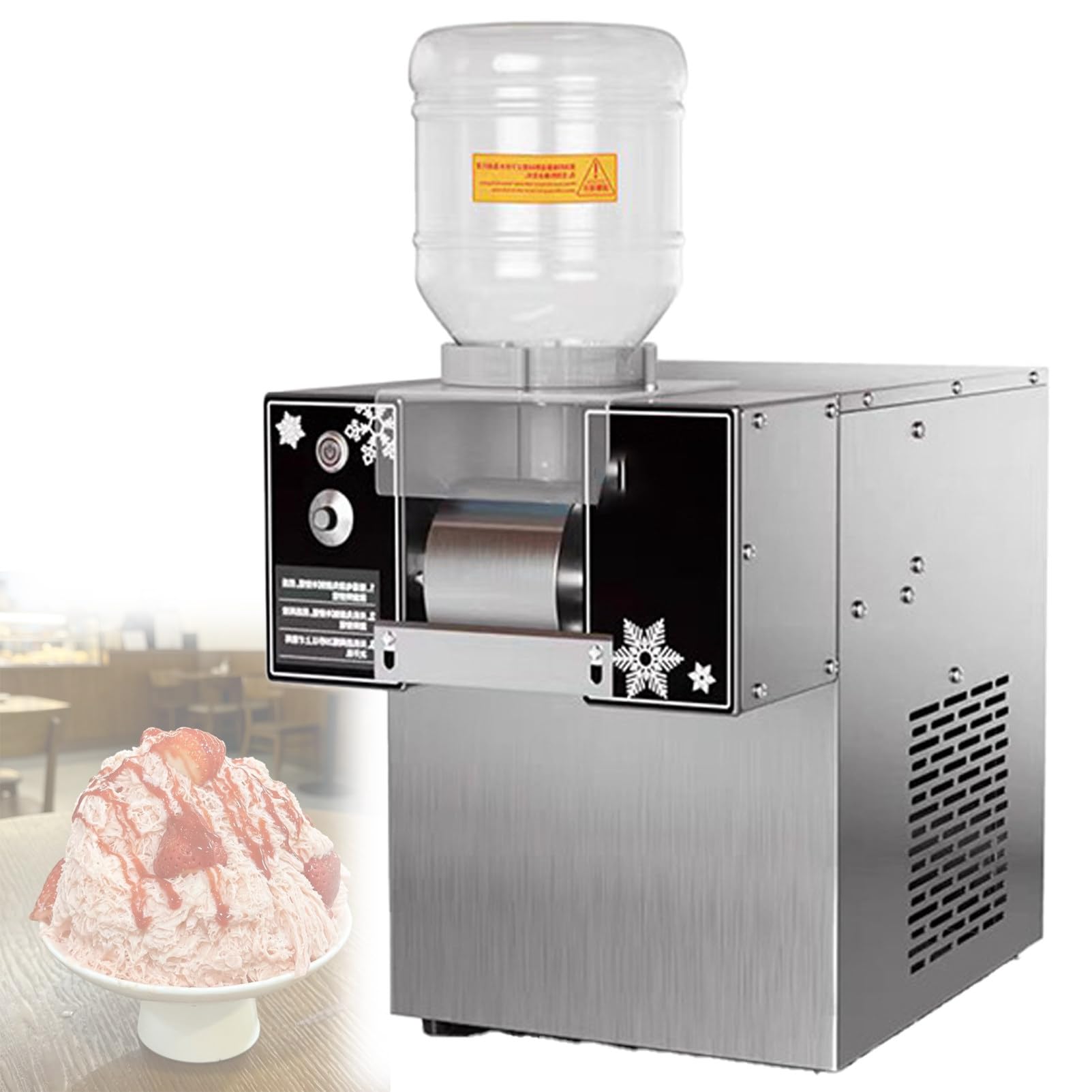 Pnpaea Electric Ice Shaving Machine,Snowflake Ice Maker,Electric Ice Shaving Machine,24-Hour Output 60/120 Kg, Suitable for Restaurants and Beverage Stations 750W(120KG)