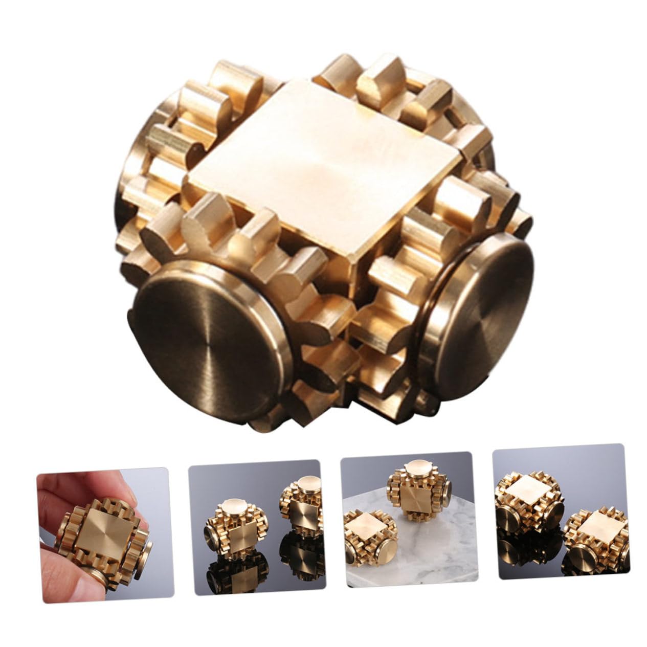 VICASKY Mini Cube à Mécanismes en Laiton pour Décompression et Exercice Cognitif, Jouet Gyroscopique Créatif pour Garçon et Filles et Adultes, Présent