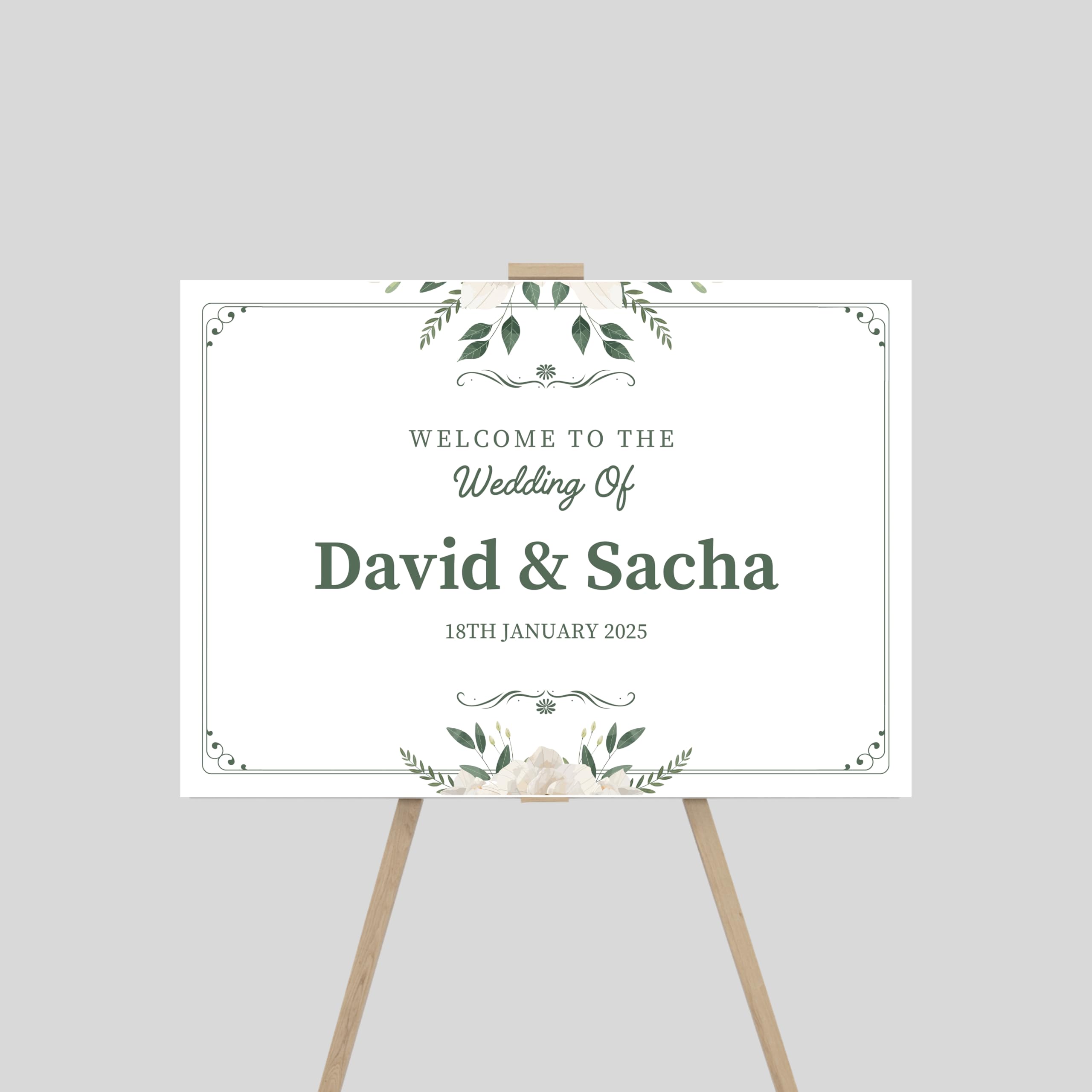 Personalised Wedding Welcome Entrance Sign Board Custom Large Acrylic Plaque Modern Wedding Reception, Engagement Party Decor (Design 9)