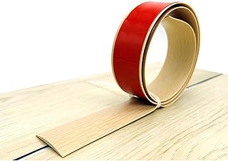 Floor Transition Strip, Self Adhesive Vinyl Floor Edging Trim Transition Strip, Floor Cover Strips, Laminate Floor Strip 1.5” Wide Vinyl Floor Flat Divider Strip for Joining Floor Gaps (Maple Color)