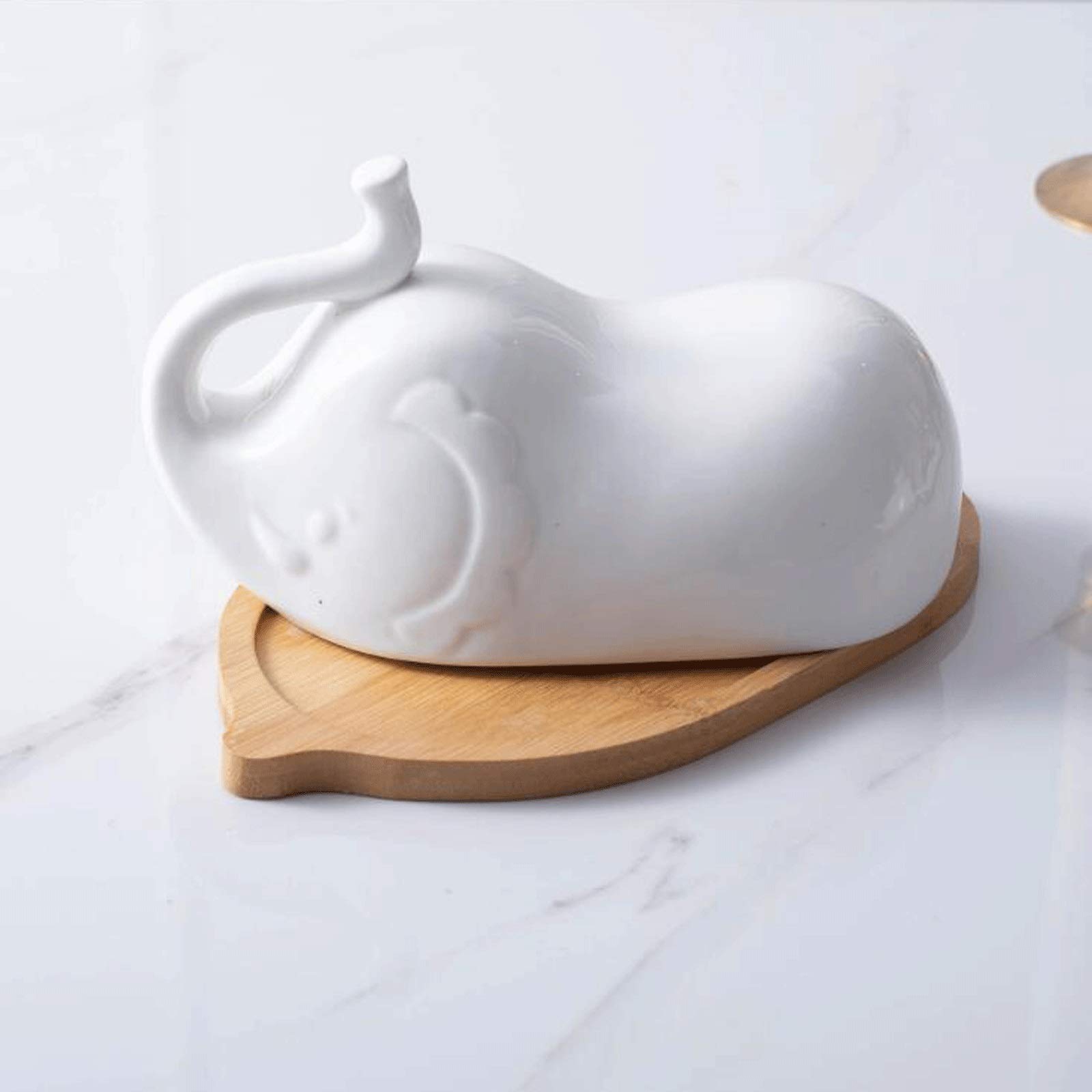 Beurrier Plat de Beurre créatif avec Couvercle dans Un lit de Beurre de céramique irrégulier Peut être utilisé comme Cadeau Fin pour Anniversaire, Noël, Thanksgiving Boîte à Fromage