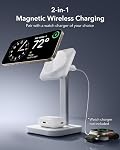 ESR 2 in 1 Magsafe Charger Stand, Wireless Charger Stand for iPhone [Certified], Magsafe Wireless Charging for Multiple Devices iPhone 17e/17/16/15/14/13/12, Apple Watch& AirPods 4/3, White