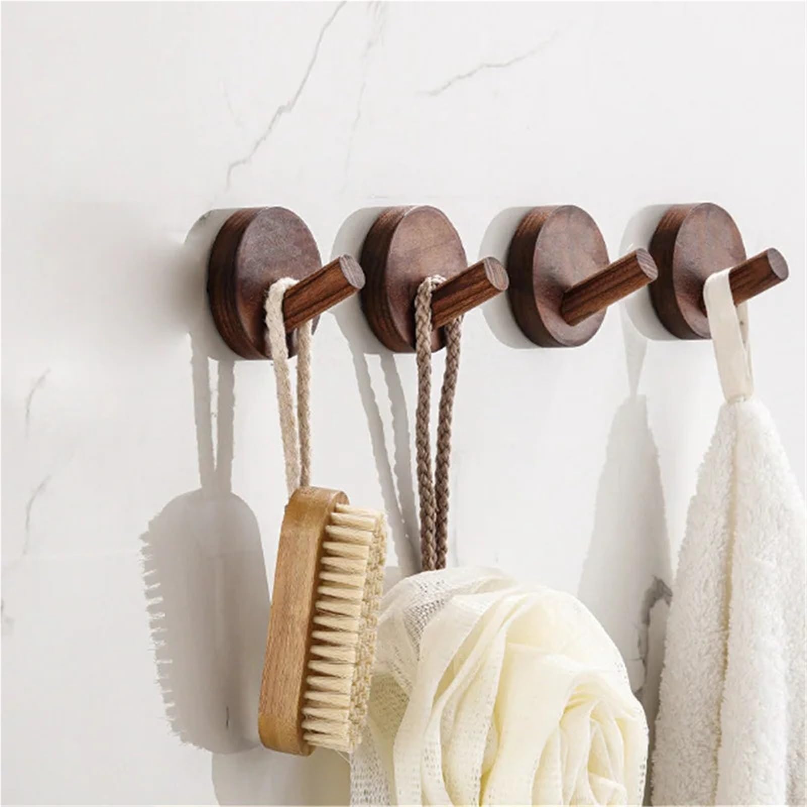 Gancho de madera nogal haya, abrigo montado en la pared, ropa entrada, sombrero, falda, punzón cónico, decoración for el hogar, Hotel, baño, percha for bata Para Abrigos(Wakbut-6PCS)