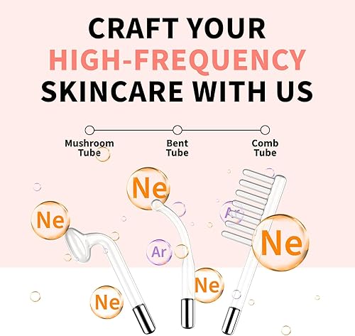 Miniatura 5 de Varita facial inalámbrica de alta frecuencia mezclas de gas personalizadas de 90% neón + 10% argón, relación adaptada para todas las necesidades de