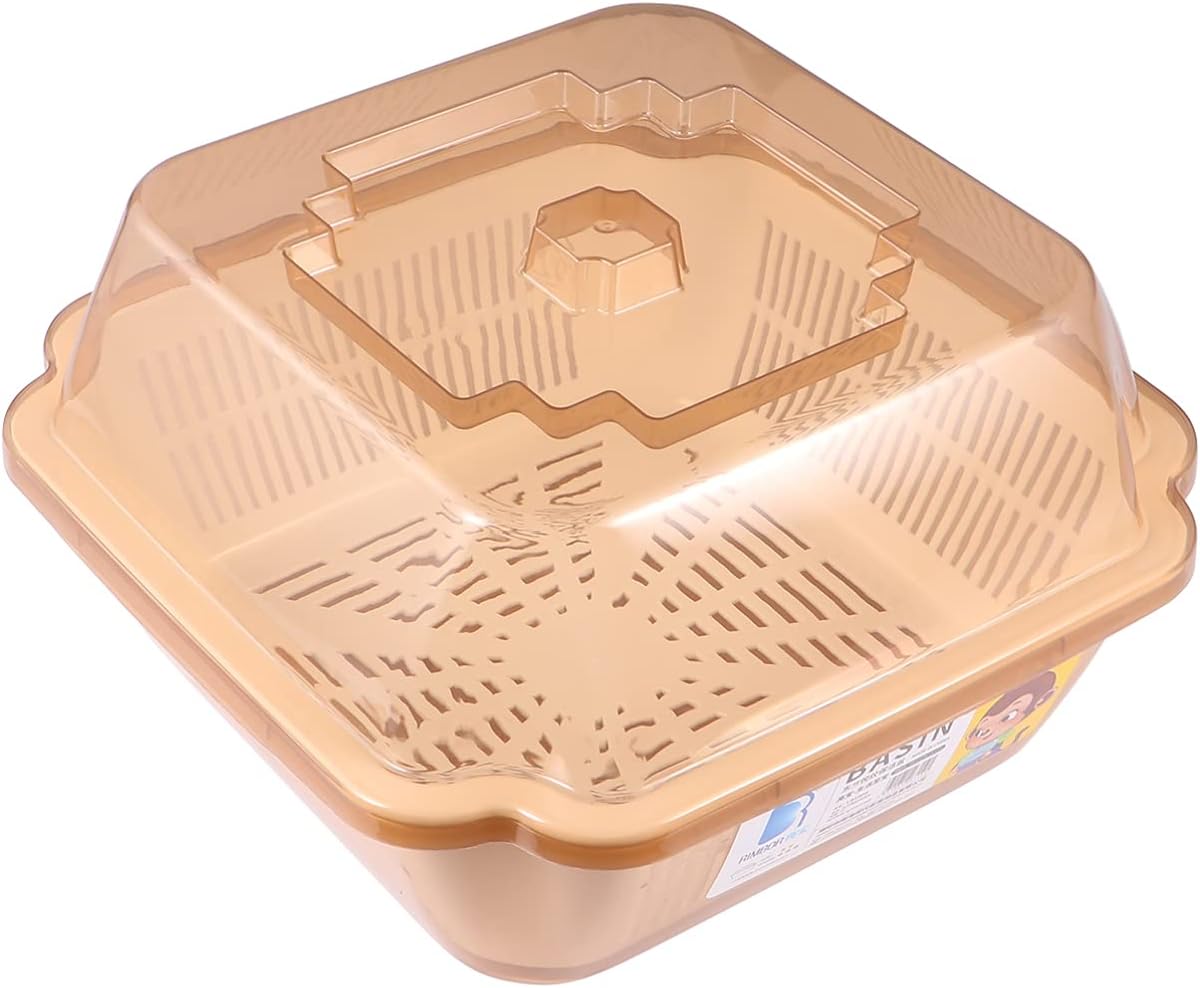 Hemoton Covered Kitchen Dish Drying Rack Drain Storage Box Basket Water Shelf Draining Cutlery Utensil Bottle Holder Organizer for Plate Cup Dish Coffee