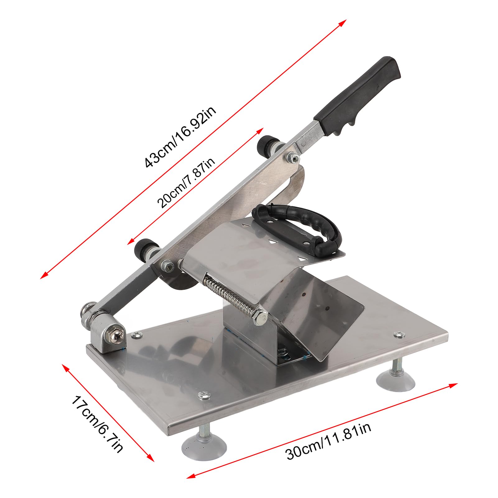 CHICIRIS Cortador de Carne Manual, Máquina de Rodajas de Carne Multifuncional de Acero Inoxidable para Restaurantes, Tiendas de Ollas Calientes (Grande 24 pulgadas)