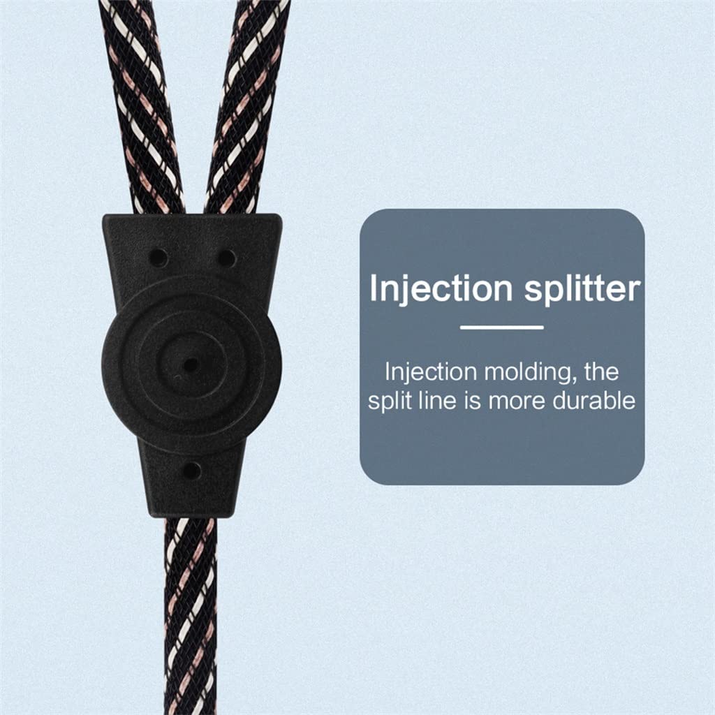Cable de Audio, Cable de Instrumento, HiFi AUX de 3,5 mm a 2 RCA Cable Divisor de Audio Macho 2RCA Altavoz 2 m Chaqueta Trenzada MP3 (Color : como se Muestra, Tamaño : One Size)