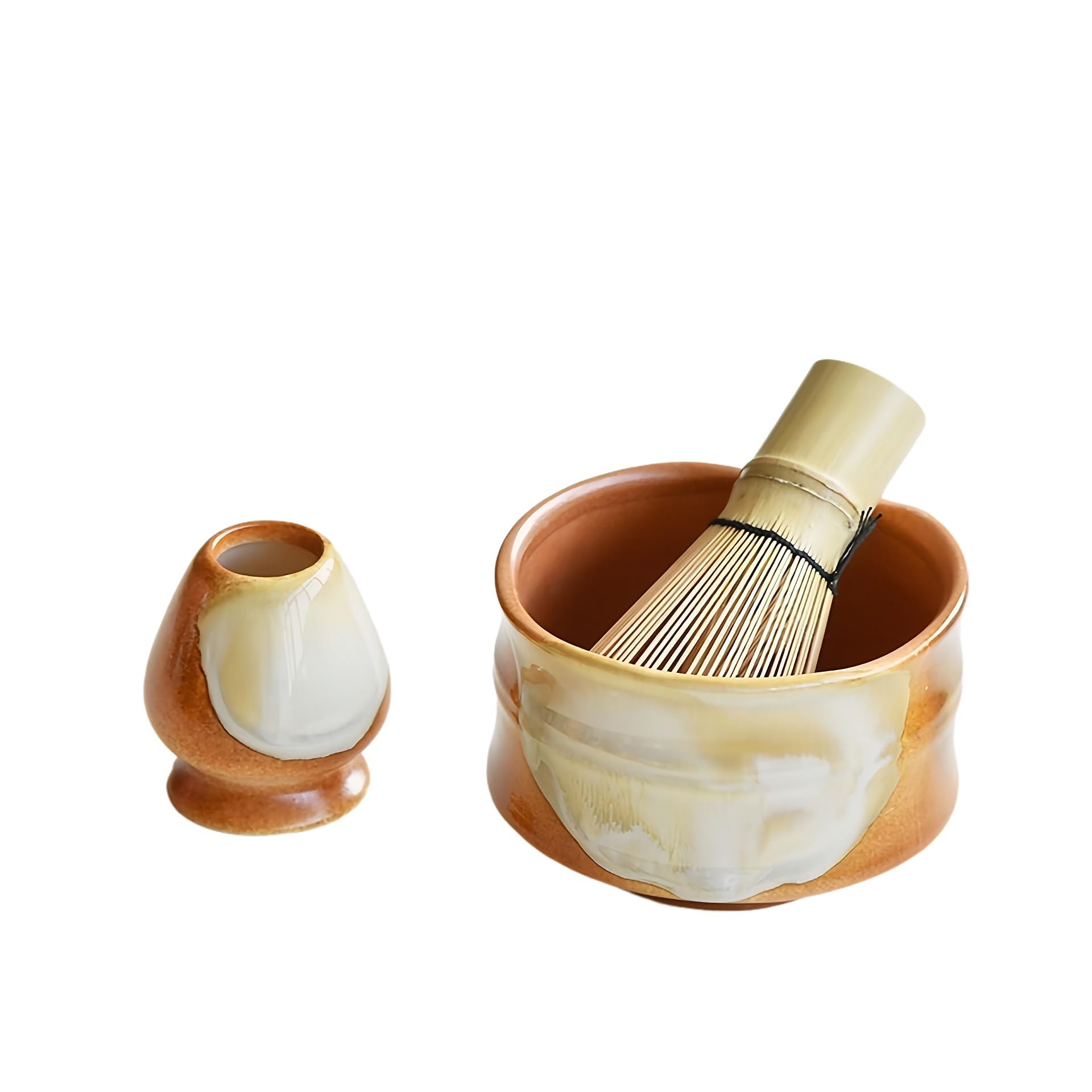 Japoński zestaw do herbaty Matcha – opalana sodą miska do matcha w stylu dynastii piosenek z bambusowym uchwytem na trzepaczkę, tradycyjny zestaw do ceremonii parzenia herbaty (czerwona mokka)