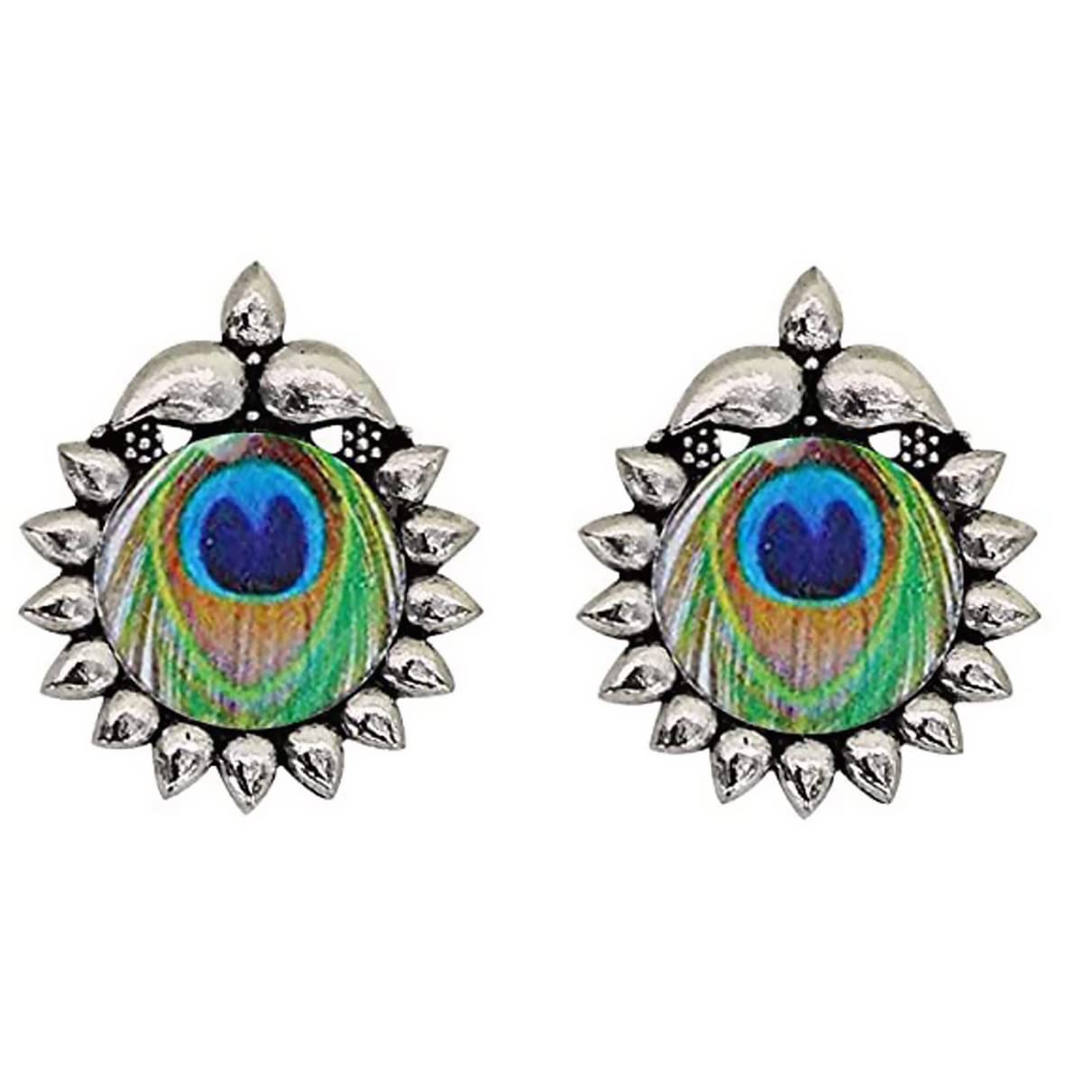 Aadishree Oxidised Peacock Silver Plated Stud Earrings for women and girls. Aadishree Stylish Oxidised Peacock Stud Earrings Set for Women, Girls | Peacock Earrings for Women Stud Earring (Pack of 1) (B09NHP464Z) Amazon Price History, Amazon Price Tracker