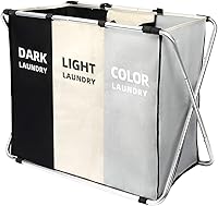 YUELAN 180L Large Collapsible Laundry Hamper Basket - Freestanding Waterproof Tall Clothes Hamper with Handles for Dorm Bedroom Family Closet (1-Pack)