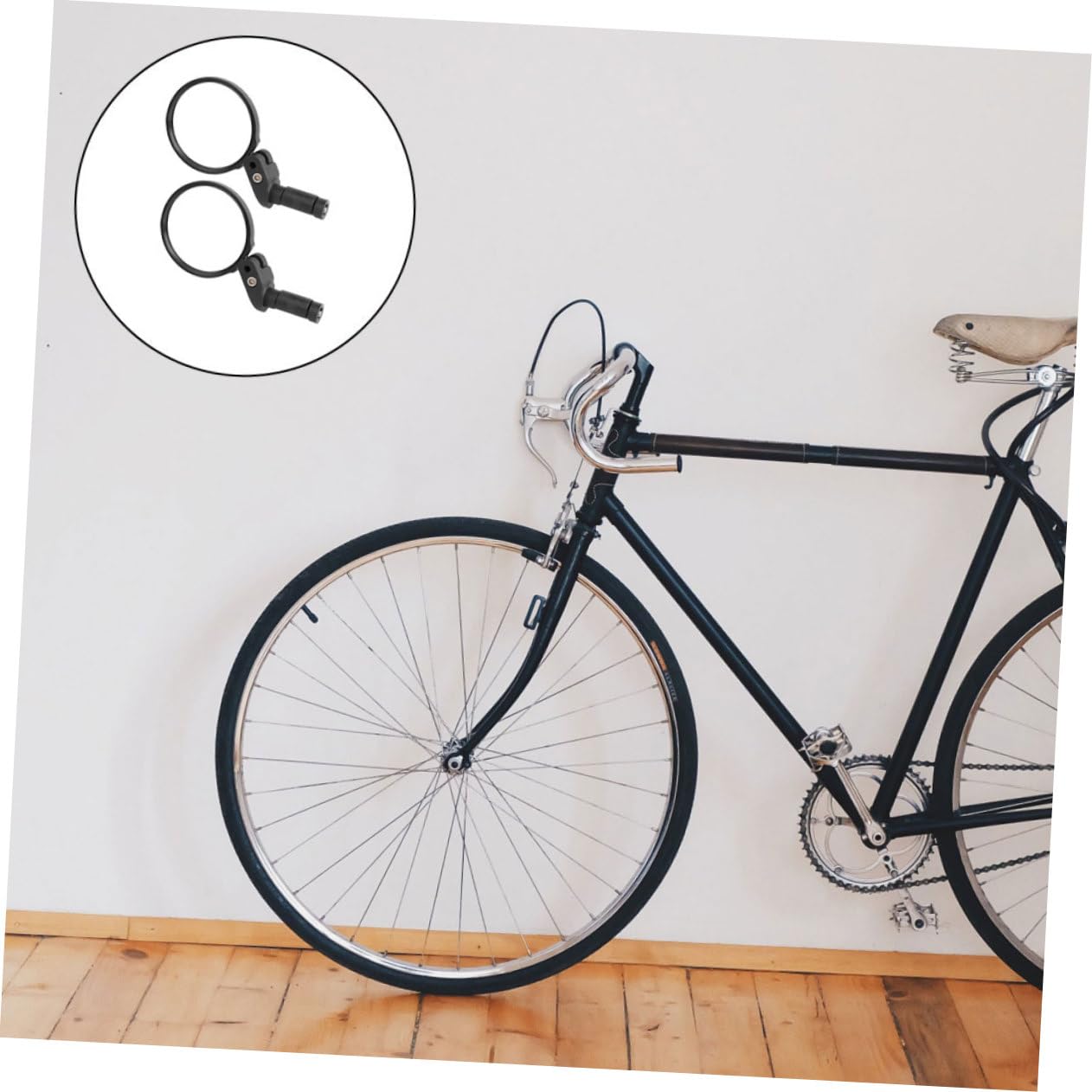 2 Rétroviseurs de Vélo Convexes Réglables pour Vtt et Vélo Électrique, en Plastique Acrylique Noir, Angle de Vue Ajustable, Sécurité