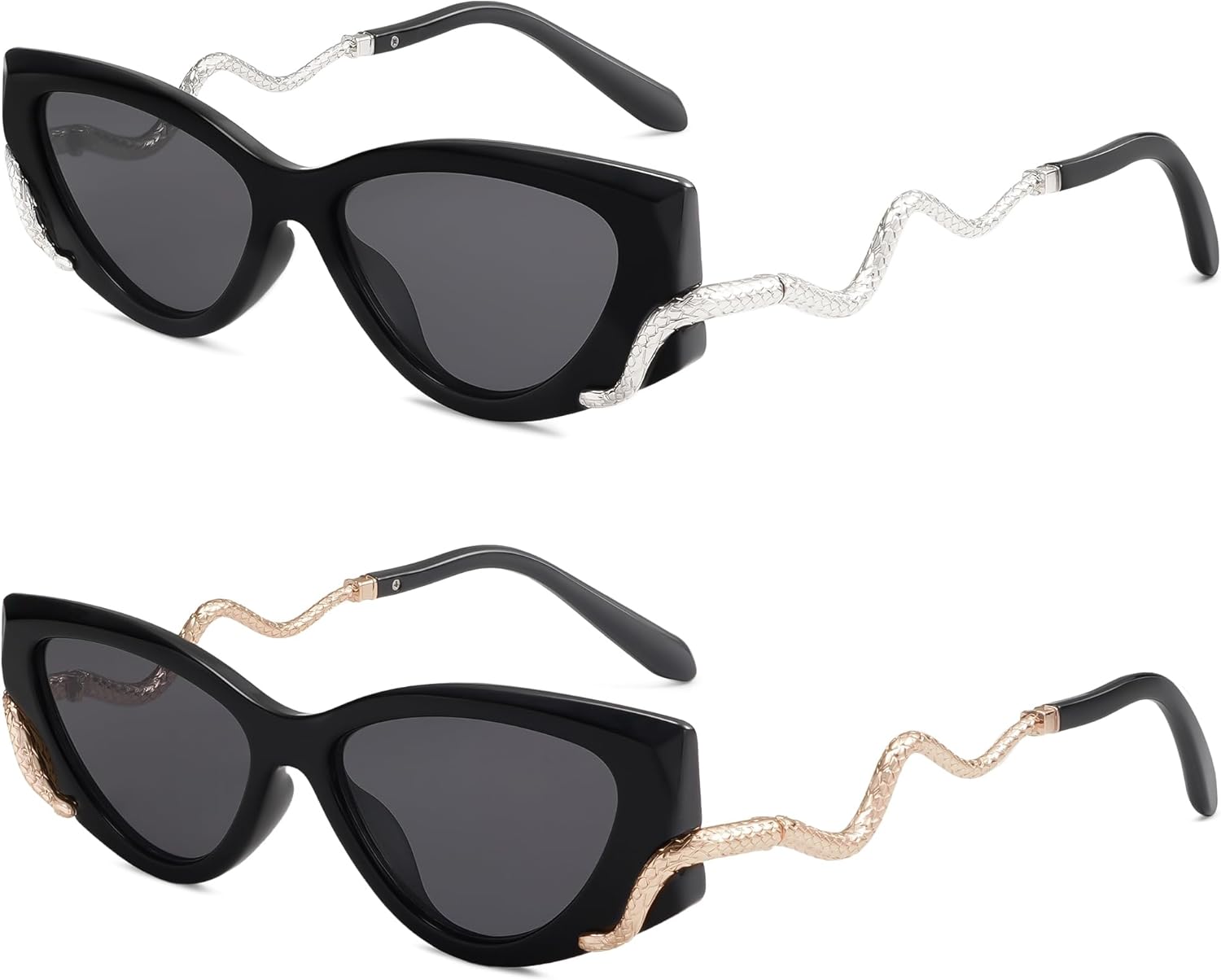 Appassal Retro Y2K Snake Sunglasses for Women Chic Cat Eye 90s Sunnies Narrow Trendy Sun Glasses AP3667