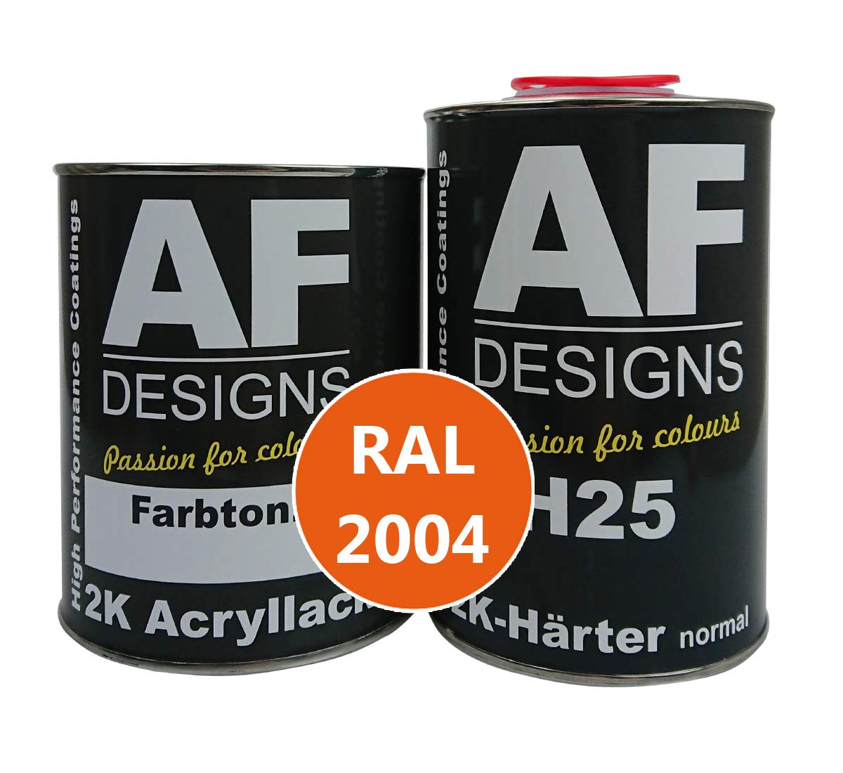 Alex Flittner Designs Vernice acrilica 2K per auto, 4,5 kg, RAL 2004, colore arancione puro lucido, con indurente