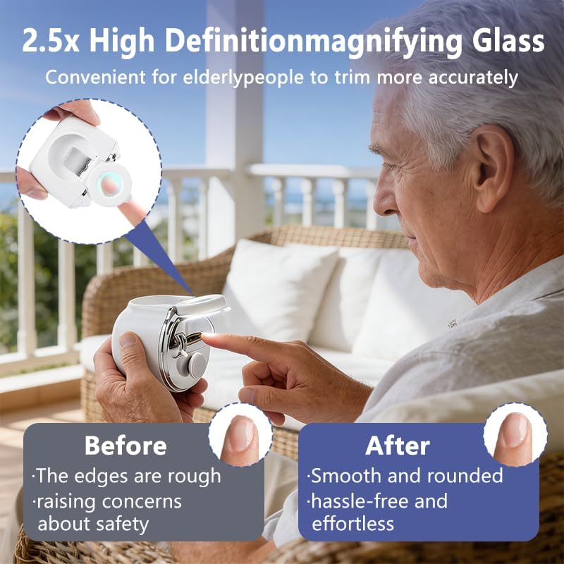 2026 upgraded electric nail clipper, 3-speed automatic nail trimmer with LED light and magnifying glass, suitable for babies, children, adults, seniors, rechargeable cutting electric nail clipper with