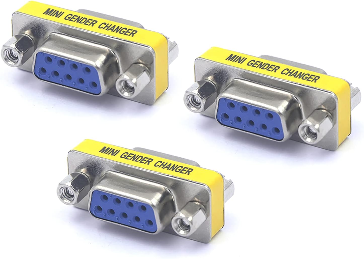 VCE 3 PACK 9 Pin Female to Female Gender Changer Coupler DB9 Adapter