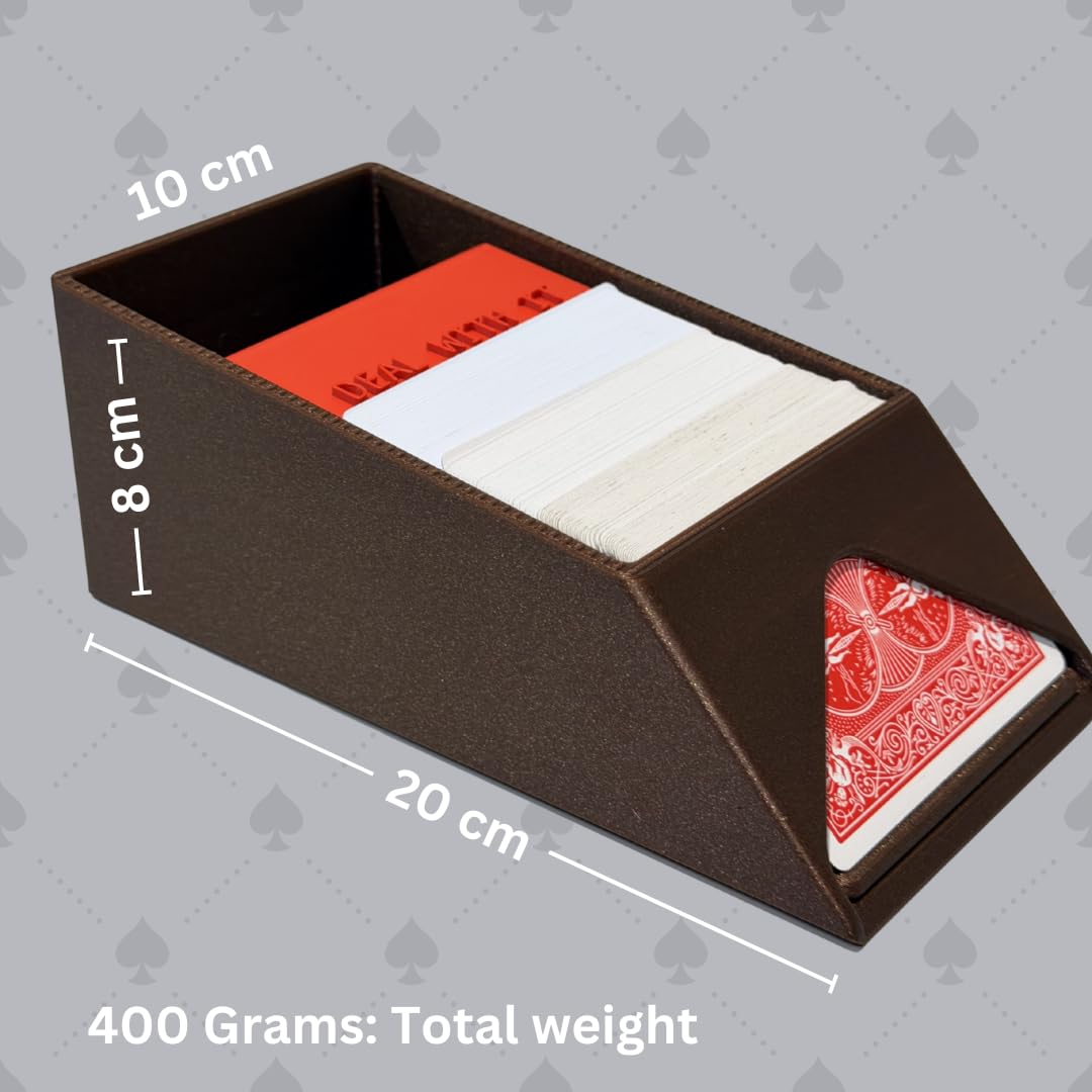 Blackjack Dealer Shoe | Holds Up to 4 Decks | Professional Casino Card Dealing Shoe with Weighted Wedge | Durable Build 800g Total Weight | Custom Name Option for Home Casino & Game Tables 1