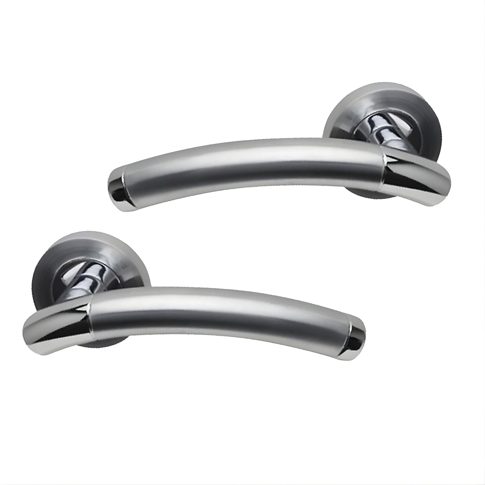 UAP Lincoln Internal Door Handles On Round Rose, Dual Chrome Lever Handles for Interior Wooden Doors, Keyless Pair